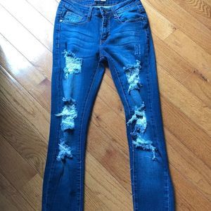 Fashion Nova Distressed Regular Fit Jeans - Size 0